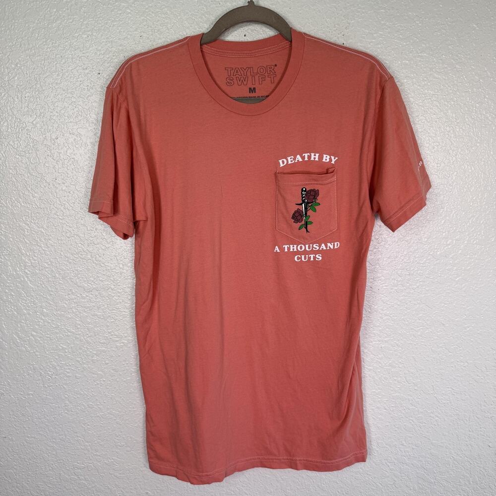Taylor Swift Shirt Womens Medium Death By Thousand Cuts Pocket Graphic Tee Merch